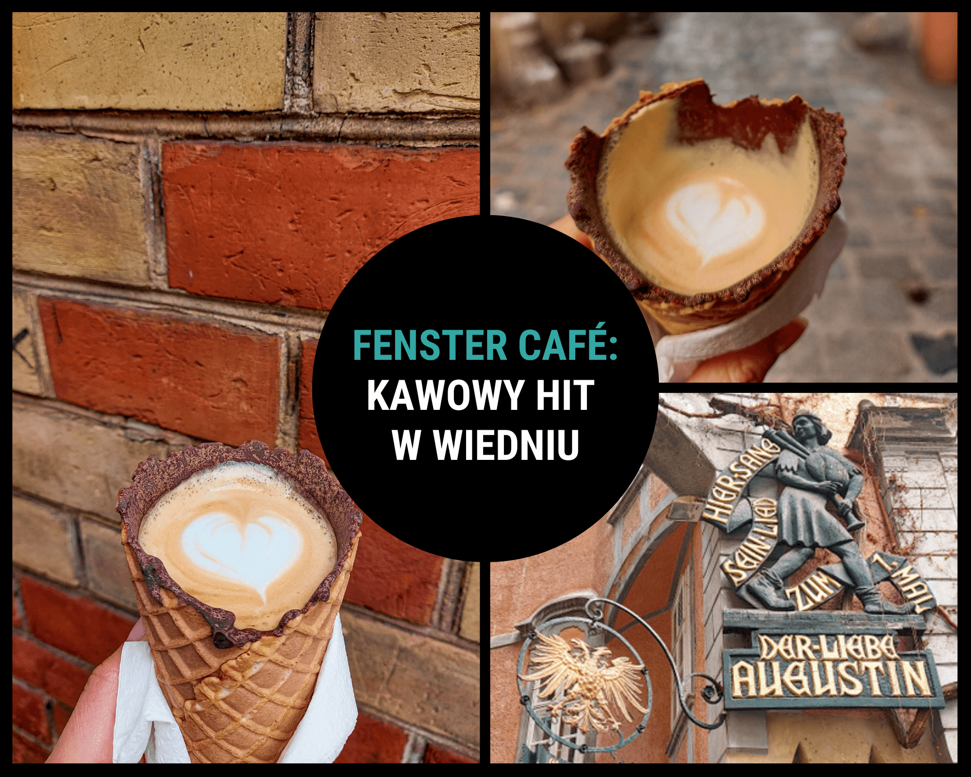 fenster café wiedeń cornettoccino kawa